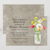 ラスティックカントリー メイソンジャー ブーケ クラックル スワールズ 招待状 (正面/裏面)