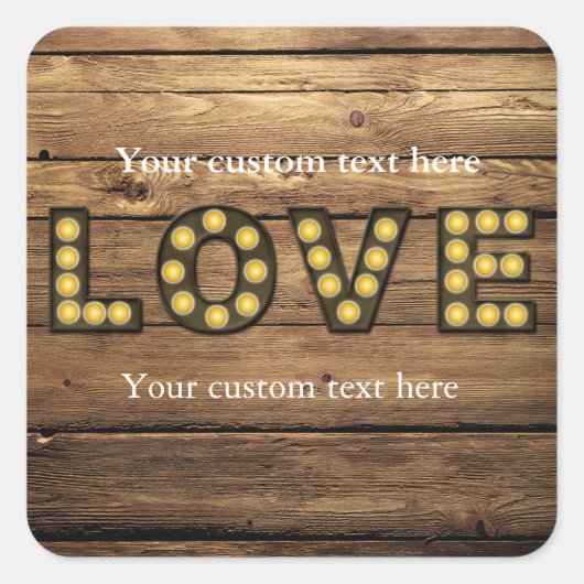 ラスティックカントリー LOVEライトアップ文字 ステッカー 記念品 (正面)