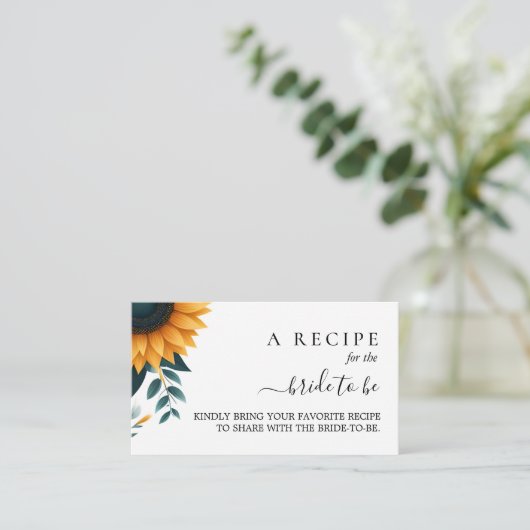 ラスティックガーデングリーンひまわりブライダルシャワー エンクロージャーカード (スタンド正面)