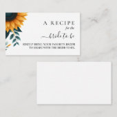 ラスティックガーデングリーンひまわりブライダルシャワー エンクロージャーカード (正面/裏面)