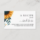 ラスティックガーデングリーンひまわりブライダルシャワー エンクロージャーカード (正面)