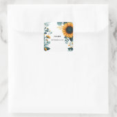 ラスティックガーデングリーンひまわりブライダルシャワー スクエアシール (バッグ)