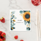 ラスティックガーデングリーンひまわり ブライダルシャワー スタンダードカクテルナプキン (インサイチュ)