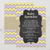 ラスティックガール ベイビースプリンクル招待状 ラベンダーイエロー 招待状 (正面/裏面)