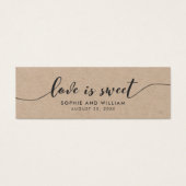 ラスティッククラフトの優しい手書きウェディングラベル Love is Sweet (正面)