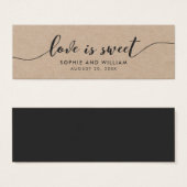 ラスティッククラフトの優しい手書きウェディングラベル Love is Sweet (正面&裏面)