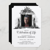 ラスティッククラフトキャンドルの写真による人生のお祝い 招待状 (正面/裏面)