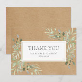 ラスティッククラフトグリーンリーフありがとう サンキューカード (正面/裏面)