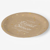 ラスティッククラフトゴールドハーツのコンフェッティ ブライダルシャワー ペーパープレート (アングル)