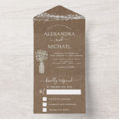 ラスティッククラフトファームハウスベイビーズブレスウェディング オールインワン招待状 (内側)