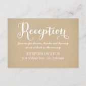 ラスティッククラフト結婚式ホワイトスクリプトの受付 エンクロージャーカード (正面)