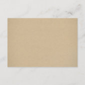 ラスティッククラフト結婚式ホワイトスクリプトの受付 エンクロージャーカード (裏面)