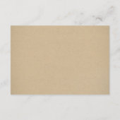 ラスティッククラフト結婚式 白いスクリプトの披露宴受付カード エンクロージャーカード (裏面)