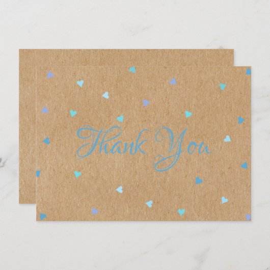 ラスティッククラフト ブルー ハーツ スクリプト サンクス サンキューカード (正面/裏面)