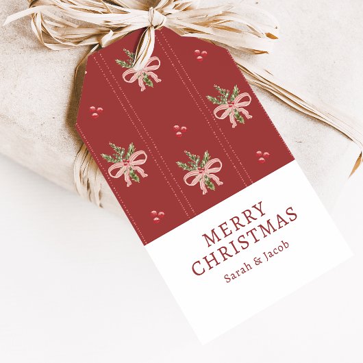 ラスティッククリスマスリボンギフトタグ ギフトタグ