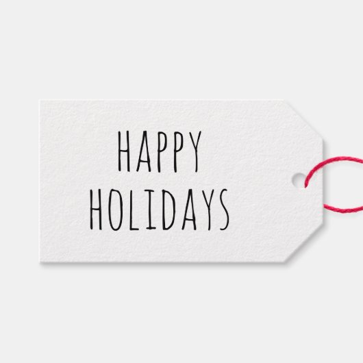 ラスティッククリスマス|ミニマルクラフトのハッピーホリデー ギフトタグ (正面(横))