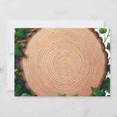 ラスティックグリーンとウッドスライスのウェディングシャワー 招待状 (裏面)