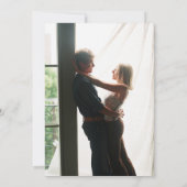 ラスティックグリーンのエレガントなゴールドアーチ写真ウェディング セーブザデート (裏面)