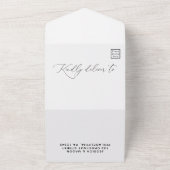 ラスティックグリーンのオリーブウェディング オールインワン招待状 (外側)