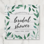 ラスティックグリーンのブライダルシャワー フェイバータグ (正面)