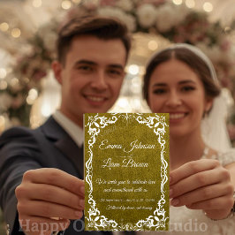 ラスティックグリーンのメキシコ風結婚式招待状 招待状