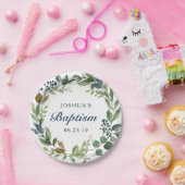 ラスティックグリーンの洗礼ペーパープレート ペーパープレート (パーティー)