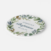 ラスティックグリーンの洗礼ペーパー皿 ペーパープレート (アングル)