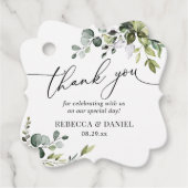 ラスティックグリーンウェディングモノグラム感謝祭 フェイバータグ (正面)