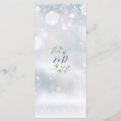 ラスティックグリーンモノグラム冬の結婚式のディナーメニュー メニュー (裏面)