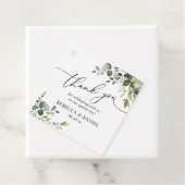 ラスティックグリーンモノグラム結婚式感謝祭 フェイバータグ (インサイチュ)