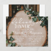 ラスティックグリーン＆ウッドスライス リハーサルディナー 招待状 (正面/裏面)