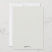 ラスティックグリーン ネイチャー ホワイトフラワーズ セージグリーン ウェディング 招待状 (裏面)