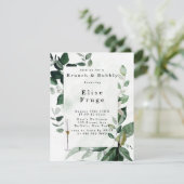 ラスティックグリーン ユーカリ brunch & バブル 招待状 (スタンド正面)