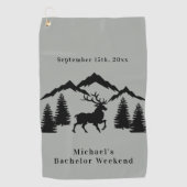 ラスティックグレイの鹿狩り独身最後の週末 ゴルフタオル (正面)