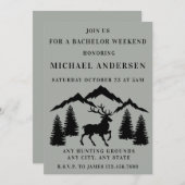 ラスティックグレー鹿狩り独身最後の週末 招待状 (正面/裏面)