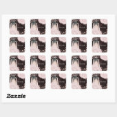 ラスティックグローランターンベイビーピンクブロッサムローズウェディング スクエアシール (シート)