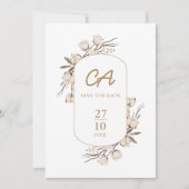 ラスティックコットンフローラルウェディング セーブザデート (正面)