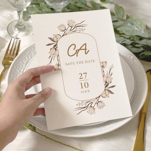 ラスティックコットンフローラルウェディング セーブザデート