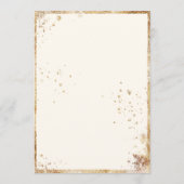 ラスティックゴールドグリーンの葉の水彩結婚式 招待状 (裏面)