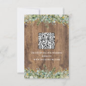 ラスティックゴールドユーカリとホワイトフラワーの結婚式RSVP 招待状 (裏面)