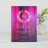 ラスティックゴールドローレルウェディングサンキューカード 招待状 (スタンド正面)