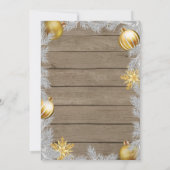 ラスティックゴールド新年のイブパーティー招待状 招待状 (裏面)