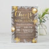 ラスティックゴールド新年のイブパーティー招待状 招待状 (スタンド正面)