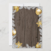 ラスティックゴールド新年のイブパーティー招待状 招待状 (裏面)