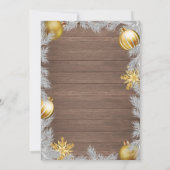 ラスティックゴールド新年のイブパーティー招待状 招待状 (裏面)