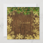 ラスティックゴールド スノー＆パイン ライト カンパニー クリスマス リボン 招待状 (裏面)