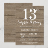 ラスティックサプライズ 13歳の誕生日招待状 招待状 (正面/裏面)