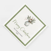 ラスティックシックボヘミアン クリスマス ブーケ 水彩画 (コーナー)