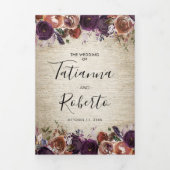 ラスティックシャトー フラワー オールインワン ウェディング 三つ折り招待状 (カバー)