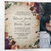 ラスティックシャトー フラワー オールインワン ウェディング 三つ折り招待状 (内部最初)